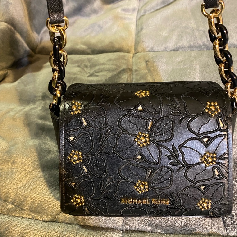 Michael Kors
Women's Sofia Small
Perforated Floral
Studded Crossbody Bag